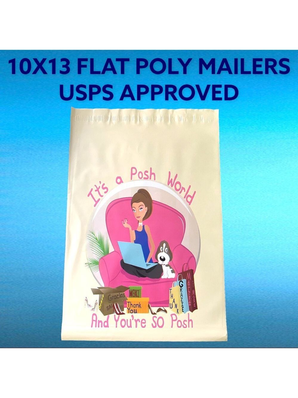 25 10X13 Poly Mailers Posh World PRICE IS FIRM - Picture 16 of 16
